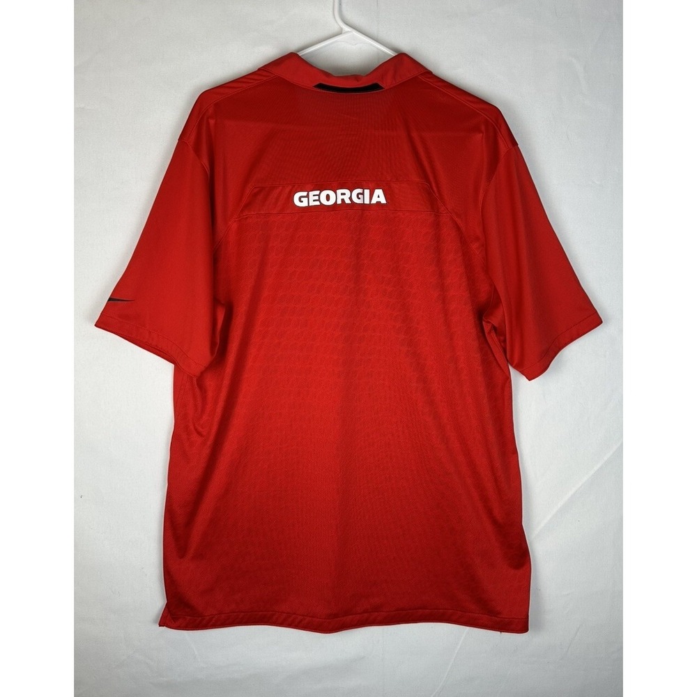 Nike UGA‎ Georgia Bulldogs Golf Polo Shirt Mens Large Red Short Sleeve Dri-Fit - Picture 2 of 8